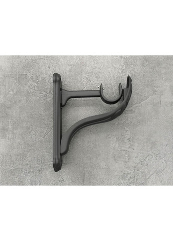 Карниз Савона гладка штанга одинарний ретро 25 мм 300 см Чорний матовий Quadrum (352781911)