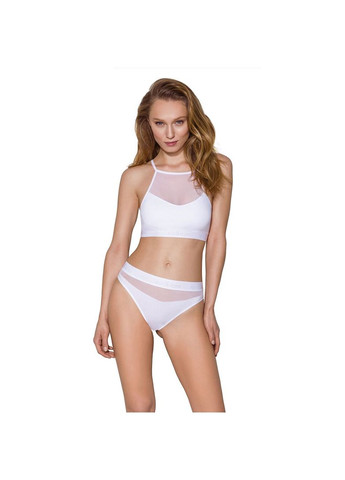 Белый спортивный топ с прозрачной вставкой ps006 top, white - cherrylove Passion