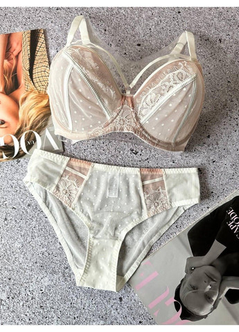 Белый женский комплект белья hidden beauty, сетка с кружевом белый Diorella