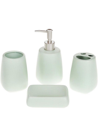 Набір аксесуарів "mint" для ванної кімнати: дозатор, підставка для зубних щіток, склянка, мильниця Bona (282585939)