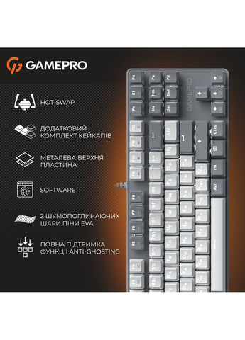 Клавиатура Genesis Metallic MK110G Outemu Red Swithes USB Gray GAMEPRO (369723237)