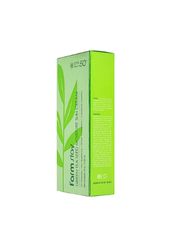 FarmStay Солнцезащитный крем для лица 3 в 1 Green Tea Seed Moisture Sun Cream SPF50+/PA+++ с зеленым чаем, 70 г — Крем, Южная Корея (355312848)