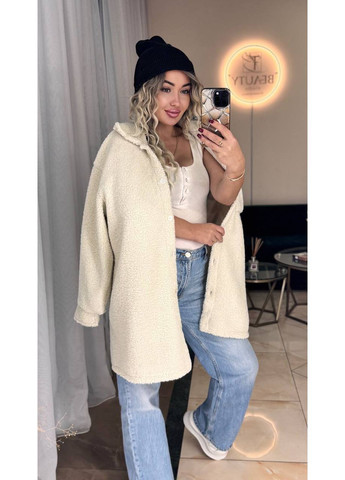 Молочное демисезонное Рубашка-пальто теплая плотный барашек Тедди,Турция,на пуговицах Україна