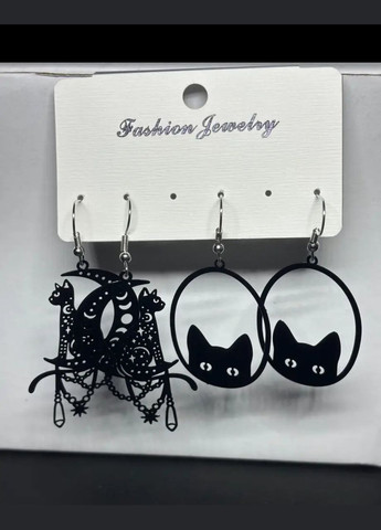 Набор серьг кошки, черные серьги 2 пары, 10-780 Fashion Jewelry (336550638)