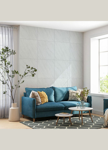 Декоративная ПВХ плита 600х600х3мм Белый мрамор (S) SW-00001620 Sticker Wall (339596866)