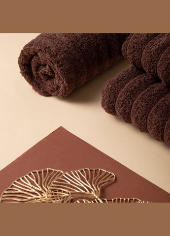 IDEIA полотенце махровое 50х80 волна плотность 500 г/м2 хлопок шоколад коричневый производство - Узбекистан