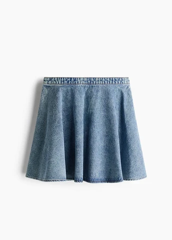 Синяя джинсовая однотонная юбка H&M