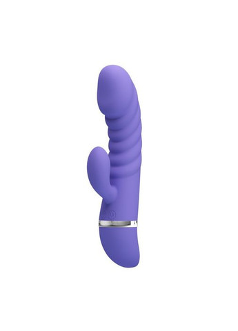 Вібратор з кліторальним відростком рельєфний Pretty Love Tracy бузковий No Brand (303911622)