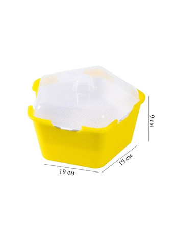 Лоток с крышкой для гидропонного выращивания микрозелени и рассады пятиугольный желтый (NR0140_2) No Brand (303898401)
