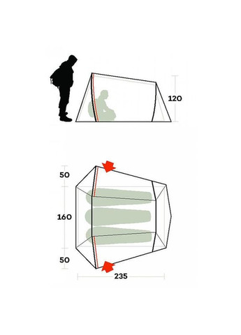 Палатка трехместная Lightent 3 Pro Olive Green (92173LOOFR) Ferrino (322206556)