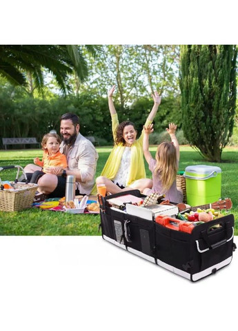 Органайзер ящик бокс складной с ремешками для дополнительной фиксации в багажник автомобиля 88х36х30 см (477036-Prob) Черный Unbranded (293814606)