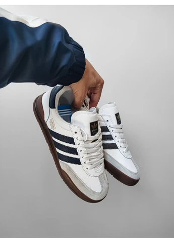 КРОССОВКИ ЖЕНСКИЕ ADIDAS JEANS WHITE / BLUE АДИДАС No Brand белые демисезоны (367170727)