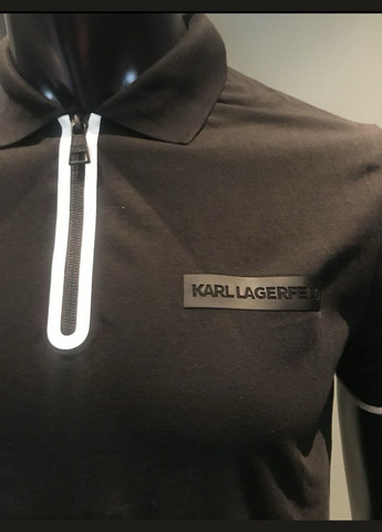 Черная футболка поло с коротким рукавом Karl Lagerfeld