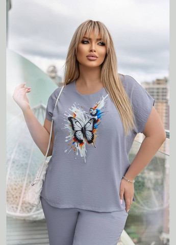 Жіночий костюм двійка з блузкою колір малина-чорний New Trend (304991119)