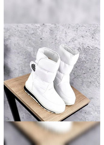 Зимові дутики жіночі білого кольору з хутром і липучкою Favorit Дутики (363021058)