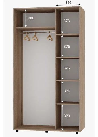 Шкаф-купе двухдверный Алекса 90*65*190 см Дуб Сонома трюфель Зеркало с пескоструйным рисунком Алекса (394276505)