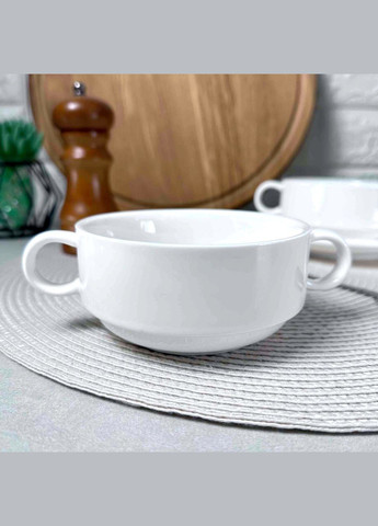 Набор белых фарфоровых бульонниц Imola 250 мл, 6 шт, круглая форма Ardesto (314811618)