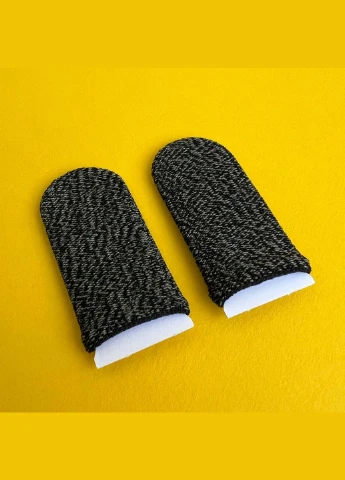 Ігрові напальчники Black and gray / чорно-сірі Fiber із чорним манжетом для гри на телефоні смартфоні No Brand (305199879)