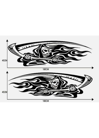 Наклейки на авто 3D TUNING STUDIO Череп смерть 1800х450х0.070мм=2штуки No Brand (362497912)