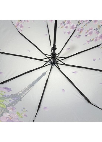 Зонт полуавтомат женский 625 на 9 спиц с Эйфелевой башней Серо-фиолетовый Toprain (279614400)