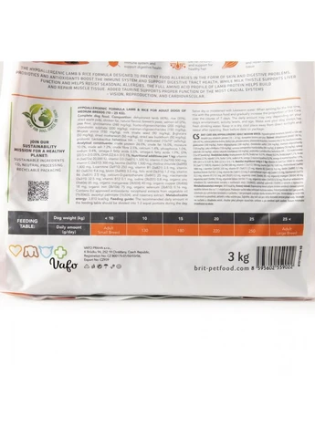 Корм сухий Dog Hypoallergenic Adult Medium Breed для собак середніх порід гіпоалергенний з ягням 3 кг Brit Care (362703306)