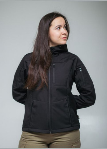 Чорна демісезонна жіноча куртка softshell (чорна) No Brand