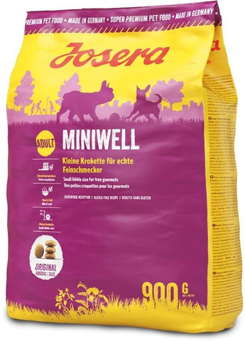 Сухий корм Miniwell для дорослих собак дрібних порід 900 г (4032254745167) Josera (279563274)