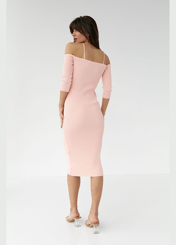 Пудрова відвертий облягаюча сукня з відкритими плечима Lurex