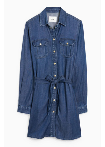 Синя кежуал джинсова сукня C&A однотонна