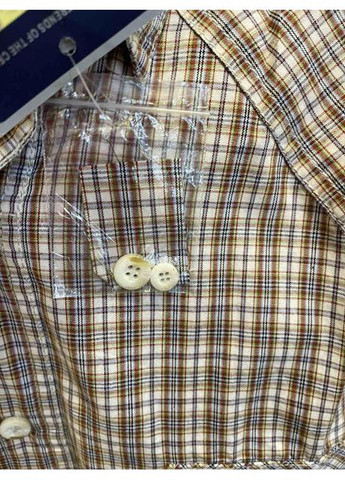 Сорочка чоловіча накладні кишені клітинка довгий рукав беж Wrangler (369012261)