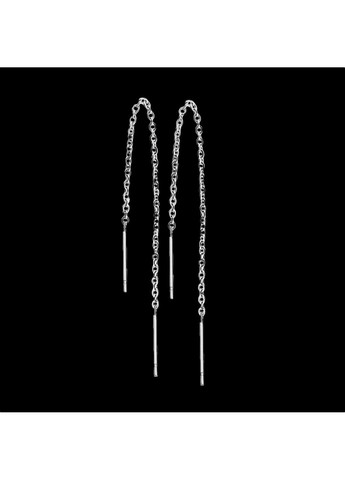 Сережки-протяжки (сережки-нитки, сережки-цепочки) із медичної сталі колір Метал Spikes (287337861)