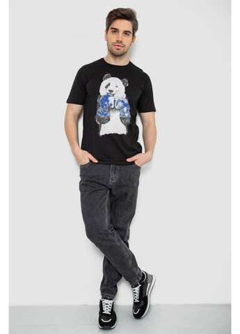 Чорна футболка чоловіча з принтом,, 244r5996 Andi