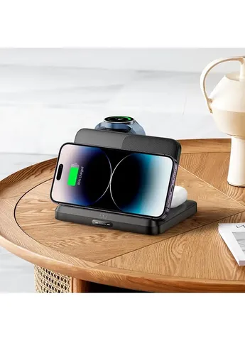 Зарядка Qi Pass folding 3-in-1 wireless fast charger CQ7 (iWatch + SAM) |15W| White Hoco (408088083)