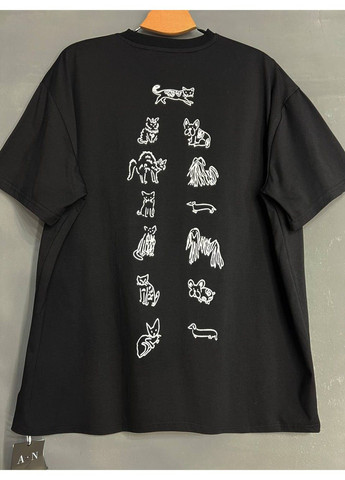 Футболка женская A-N 2358 оверсайз с рисунком животных на спине No Brand - (329694209)