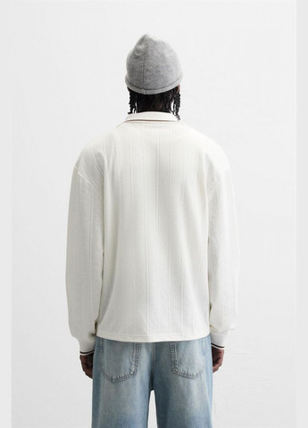 Кофта лонгслів Zara X AMB BRODADS поло 4087/354 Oyster W білий кежуали