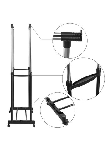 Подвійна регульована вішалка стійка для одягу підлогова телескопічна Double-Pole B Black (1756375354) No Brand (325402846)