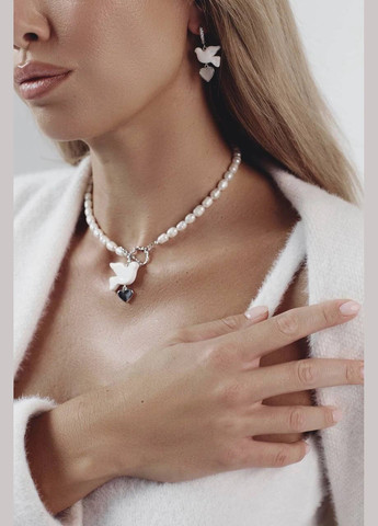 Кольє "Silver Heart Горлиця" Le'Perle (312519961)