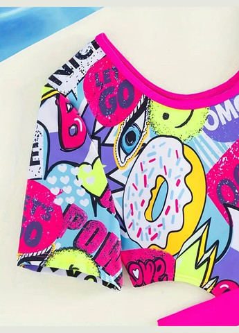 Рожевий демісезонний рожевий купальник з цифровим принтом 15р No Brand