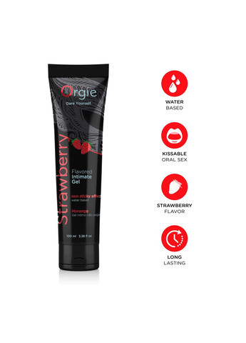 Лубрикант на водній основі Lube Tube Strawberry, 100 мл, зі смаком та ароматом полуниці Orgie (366875637)