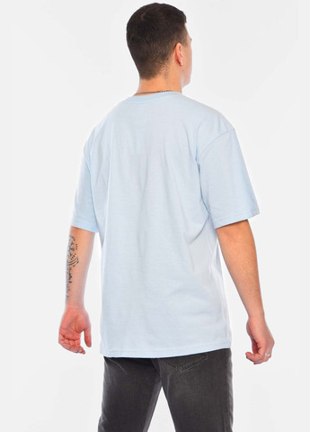 Голубая футболка мужская полубатальная однотонная голубого цвета Let's Shop