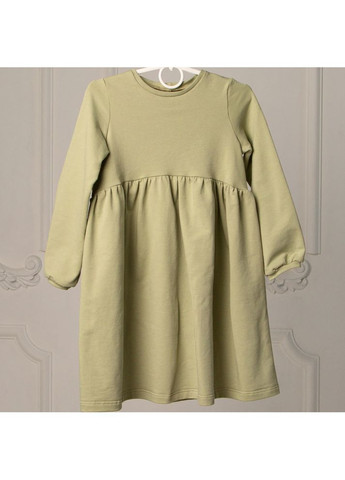 Оливковое платье с длинным рукавом для девочек трикотаж Trendy Tot (371262614)