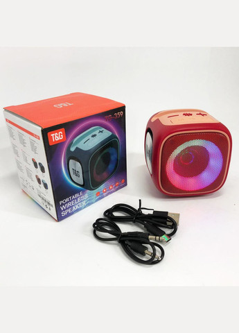 Портативная Bluetooth колонка TG359 7W с RGB подсветкой, Громкая блютузная колонка. Цвет: корасный No Brand (359475195)