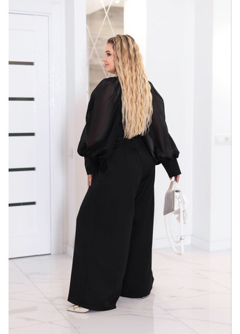 Элегантный женский комбинезон из креп-костюмки — ЗАМЕРЫ В ОПИСАНИИ Vione комбинезон-брюки однотонный чёрный повседневный костюмная