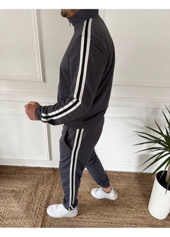 Графітовий демісезонний чоловічий спортивний костюм із двунитки брючний Україна