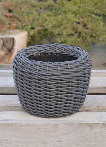 Кашпо 5 літрів (горщик для квітів та рослин),Вазон із штучного ротангу ручної роботи. Handmade (329193744)
