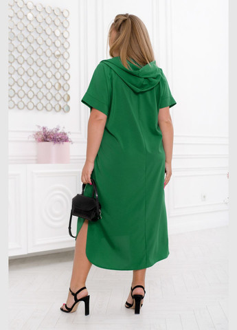 Зелена повсякденний вільна сукня сукня-худі No Brand однотонна