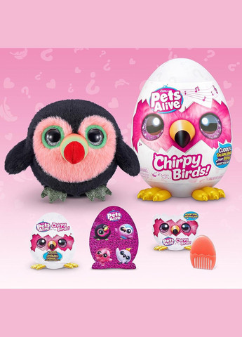 Интерактивная игрушка Pets Alive Тукан от Гигантское яйцо-сюрприз Веселые птички Chirpy Birds Toucan Zuru (338426048)