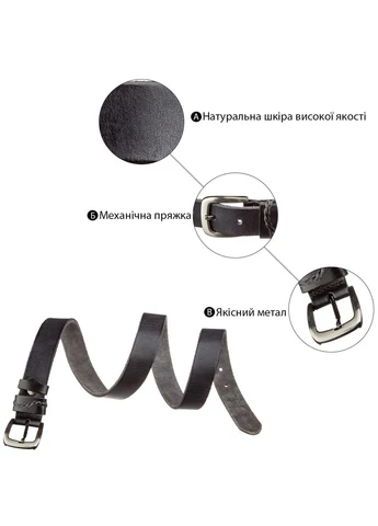 Ремінь класика чоловічий Vintage чорний (sku_20123) No Brand (327820491)