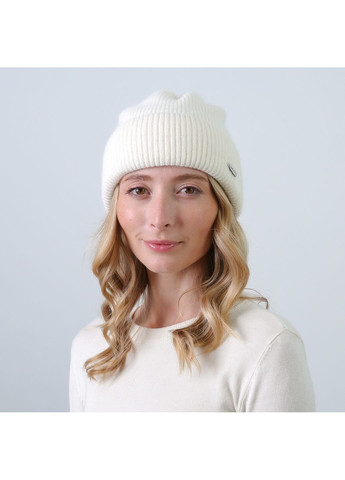 Шапка біні жіноча вовна біла ІЛАРІЯ LuckyLOOK 847-651 (350197190)