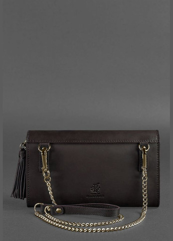 Жіноча шкіряна сумка Еліс темно-коричнева Краст (A-027396) BlankNote клатч (327874149)